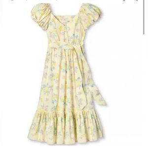 LoveShackFancy | Inés Puff Sleeve Dress Size 20 W Yellow NEW Midi